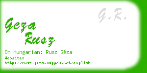 geza rusz business card
