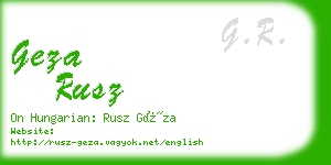 geza rusz business card